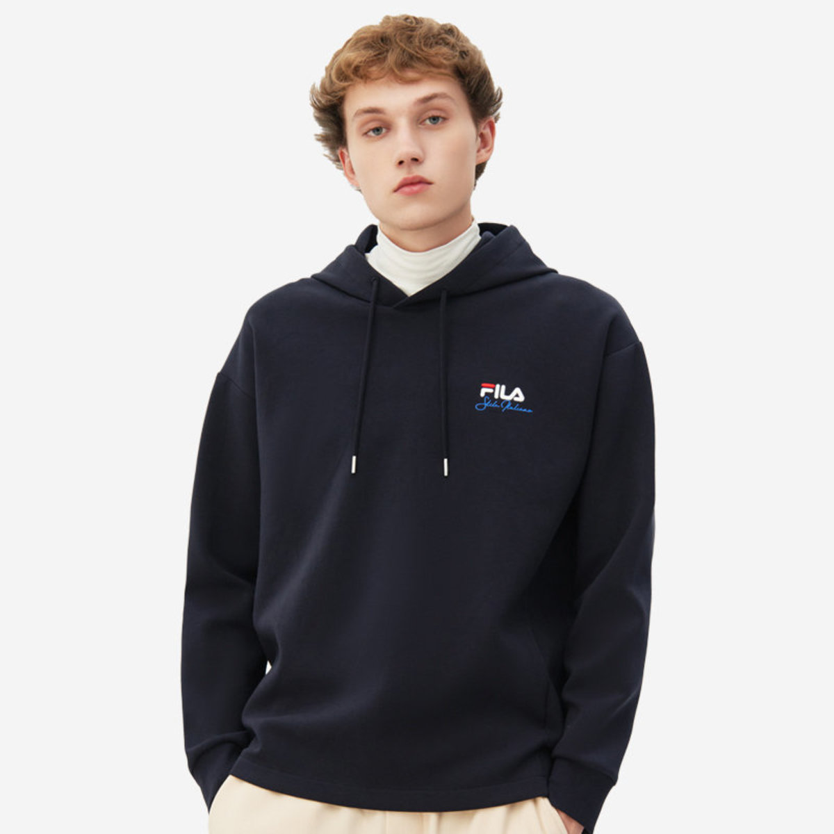 fila men's logo fleece hoodie