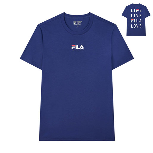 FILA | Online Exclusive Women's FILA ORIGINALE Logo Cotton T-shirt | Color : Blue | Size : XS HKTVmall The Largest HK Shopping Platform