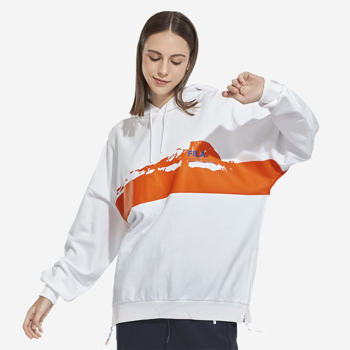 fila logo white hoodie