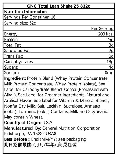 GNC Total Lean Chocolate Shake High Protein, 1.83 lb(s).
