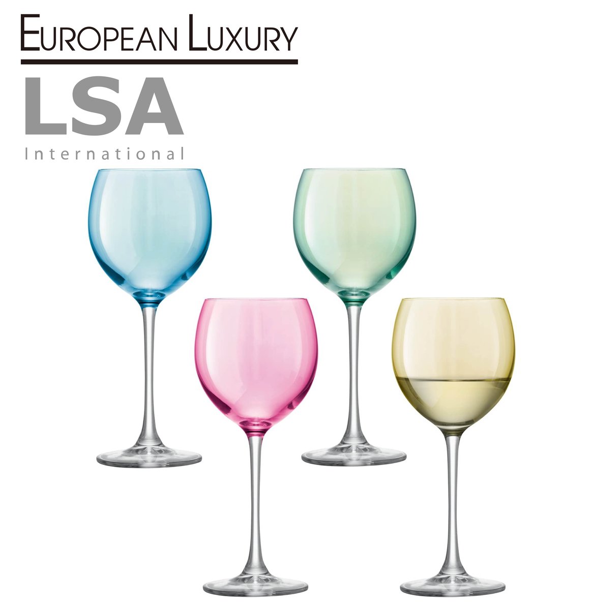 POLKA Rainbow Wine Glasses 4P Set《European Luxury》(Parallel Import)