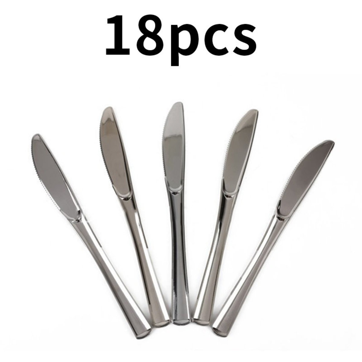 Silver Disposable Plastic Knife (20 CM) - 18pcs