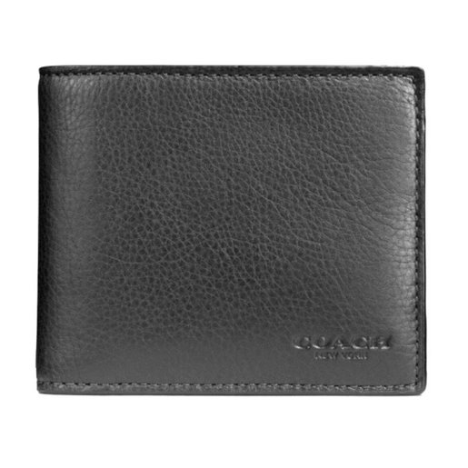 coach compact id wallet in sport calf leather