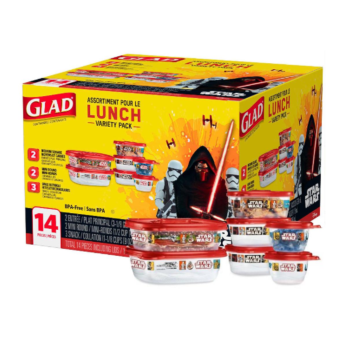 Glad Lunch Variety Pack Star Wars Food Storage Containers 14 Pcs