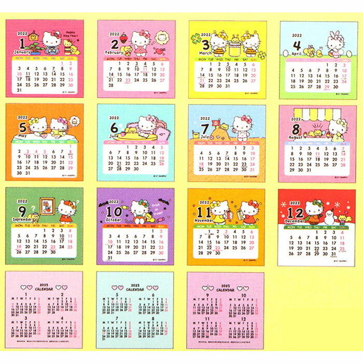 Sanrio Calendar 2022 Japan Sanrio | Hello Kitty Japanese Version Super Mini 2022 Annual Calendar  Desk Calendar (Japan Holidays) | Hktvmall The Largest Hk Shopping Platform