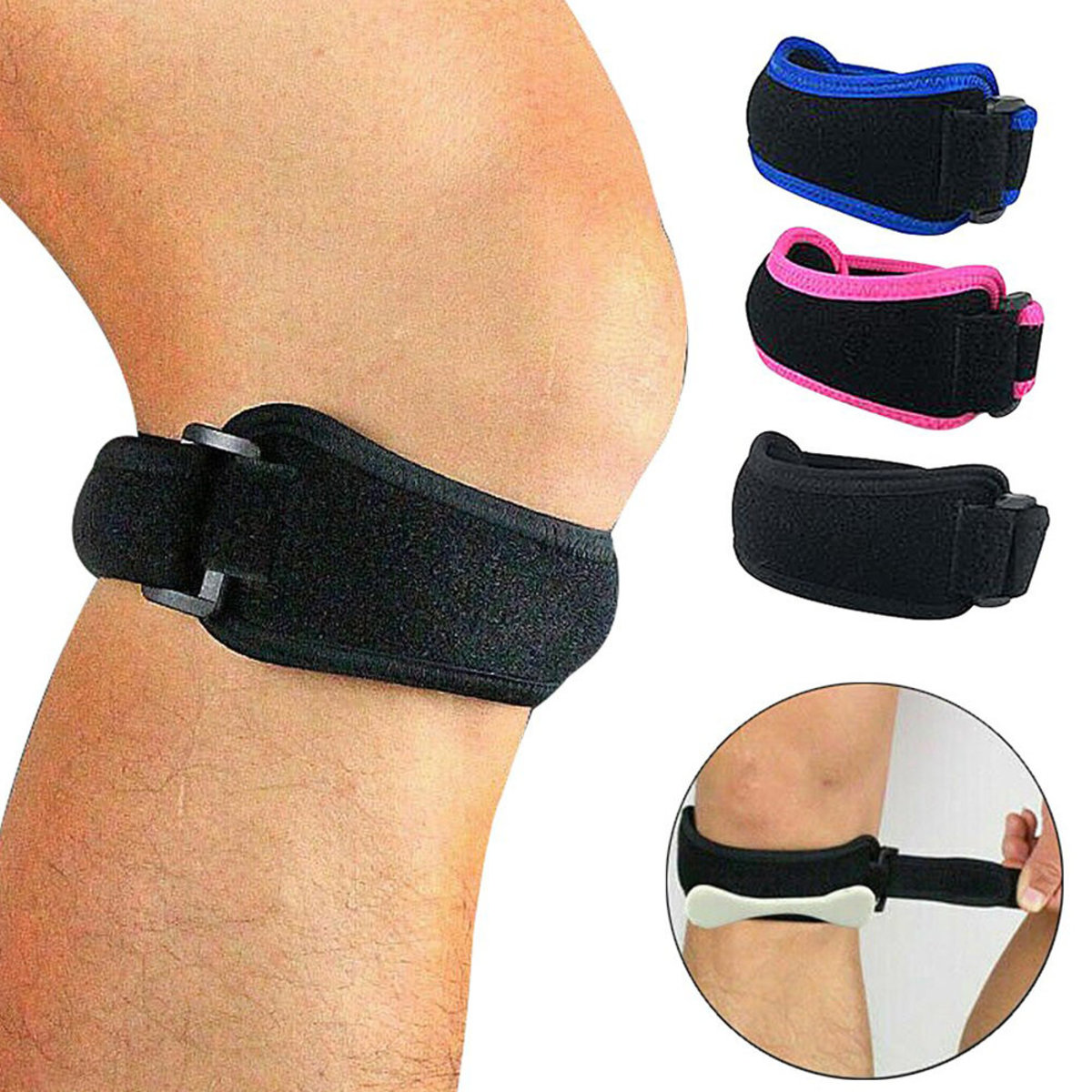 黑色邊 運動髕骨帶加壓護膝 護髕骨帶 運動加壓護膝 籃球護膝 減震髕骨護帶 運動護具 排球護膝 護膝帶 男女戶外保護膝蓋護具