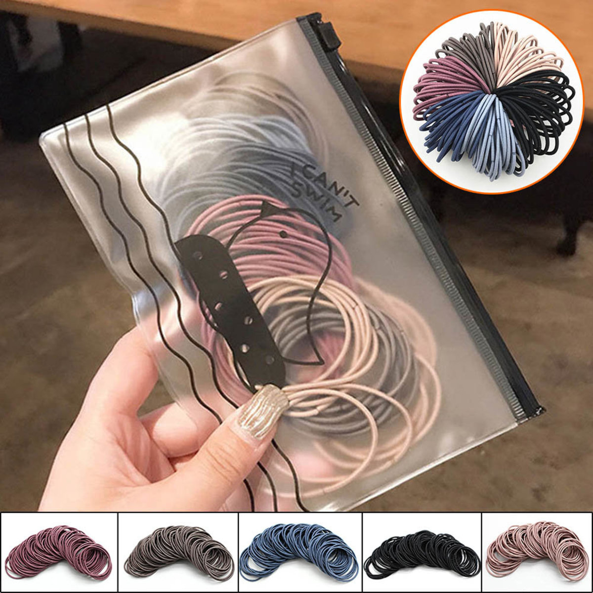 Korean rubber band hair rope headdress head rope large circle mixed color 100 pieces does not hurt hair small fresh multi-color mix and match