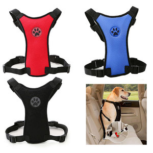 屯團百貨s Size 藍色寵物用品狗狗汽車安全網布胸背帶多功能型狗狗汽車安全胸背帶兩用型寵物狗安全帶寵物胸背帶寵物牽引繩車載胸背帶狗狗牽引背帶