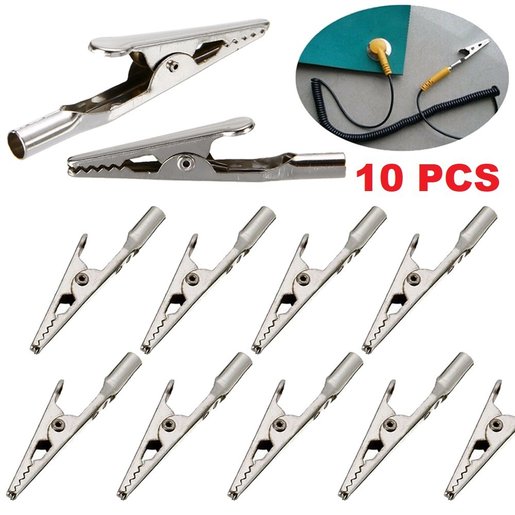 10pcs Single Prong Alligator Clips With Teeth Aligator Stainless Steel Clip Test 