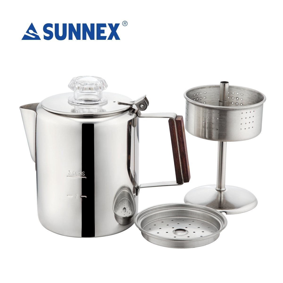 3 Cup Stainless Steel Coffee Percolator