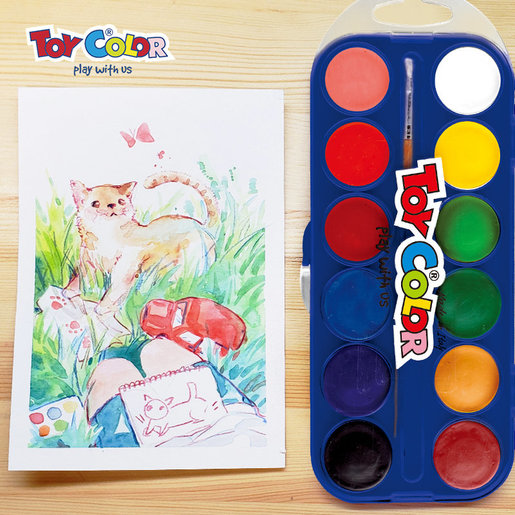 Toy Color Mid Autumn Festival Gift 30mm Diameter Dry Watercolor In 12 Colors Hktvmall Online Shopping