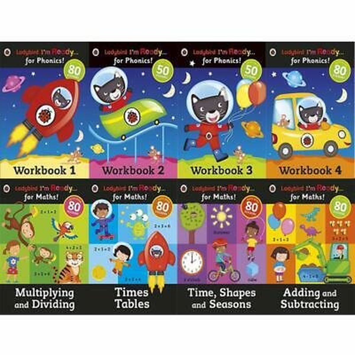 Ladybird Ladybird I Am Ready Phonics Workbooks And Maths 8 Books 兒童學習正版英語圖書 Hktvmall 香港領先網購平台