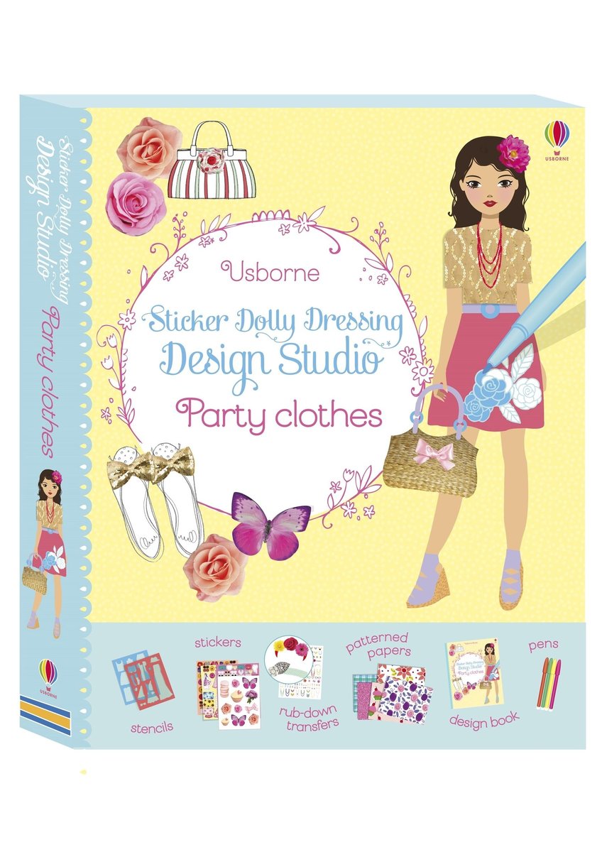 Usborne 正版 Sticker Dolly Dressing Design Studio Party Clothes 英文貼紙書 女孩子恩物 Hktvmall The Largest Hk Shopping Platform