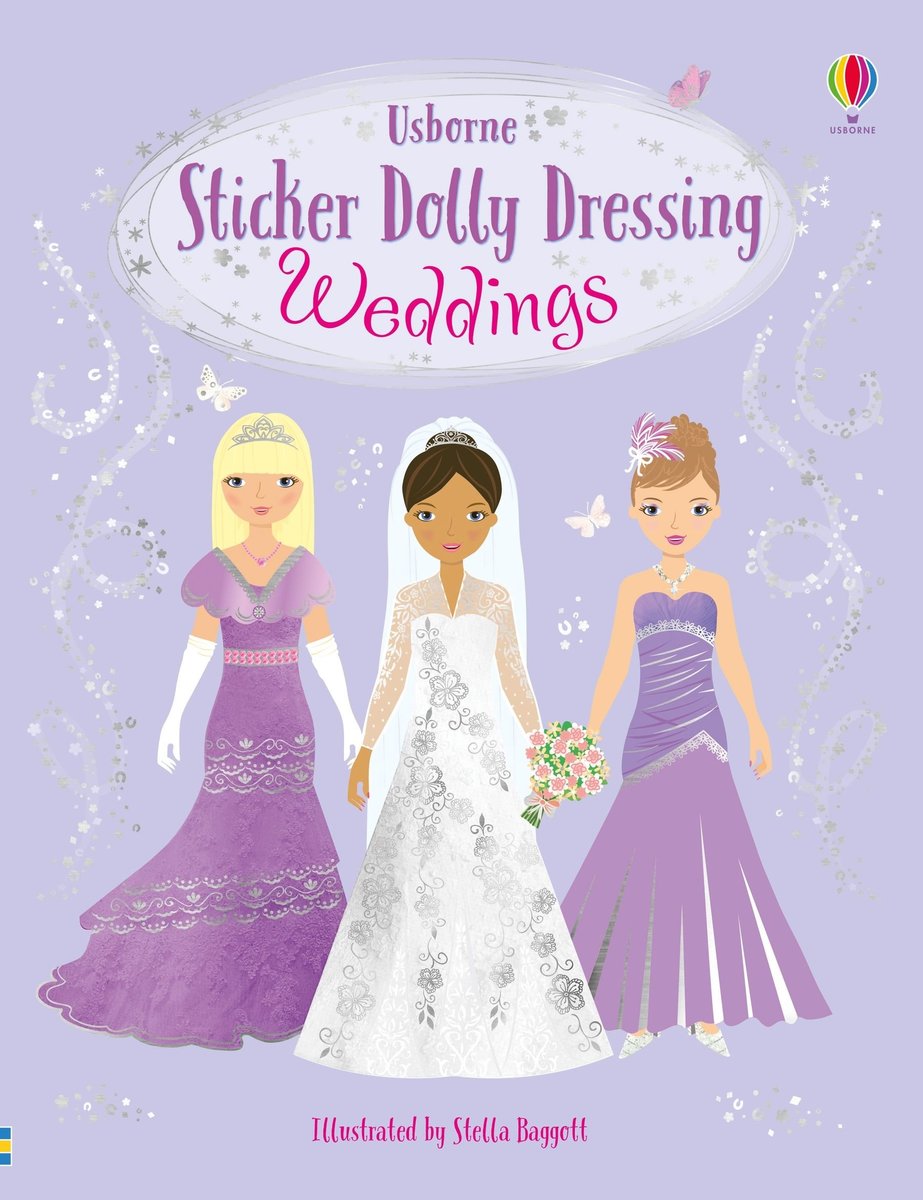Usborne 正版 Sticker Dolly Dressing Weddings 英文貼紙書 女孩子恩物 超過300個貼紙 Hktvmall 香港最大網購平台