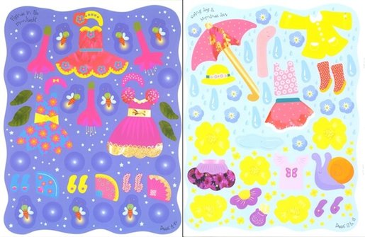 green emerald velvet dress Usborne sticker book dolly dressing fairy princesses  Dilly Dally Kids