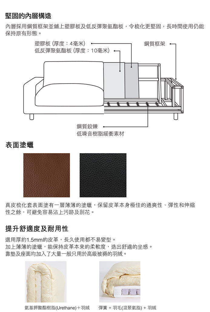 Muji Leather Feather 2 Layers Cushion Sofa 2 Seats With Sofa Legs Black Hktvmall The Largest Hk Shopping Platform