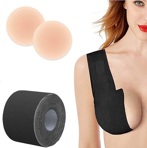 HOTBUY  （Black）Boob Tape, Breast Lift Tape and Nipple Covers