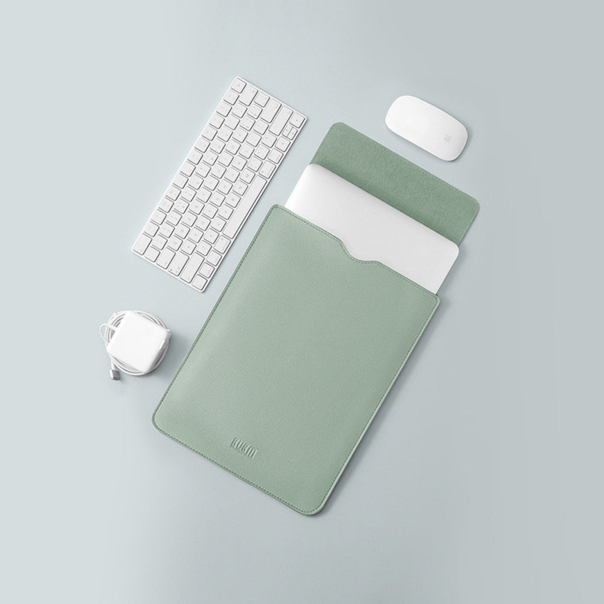 粉色電腦皮革保護套 ipad套 平板套 電腦套 皮電腦袋 電腦包 皮革內袋 防刮花 MAC (12寸_薄荷綠)