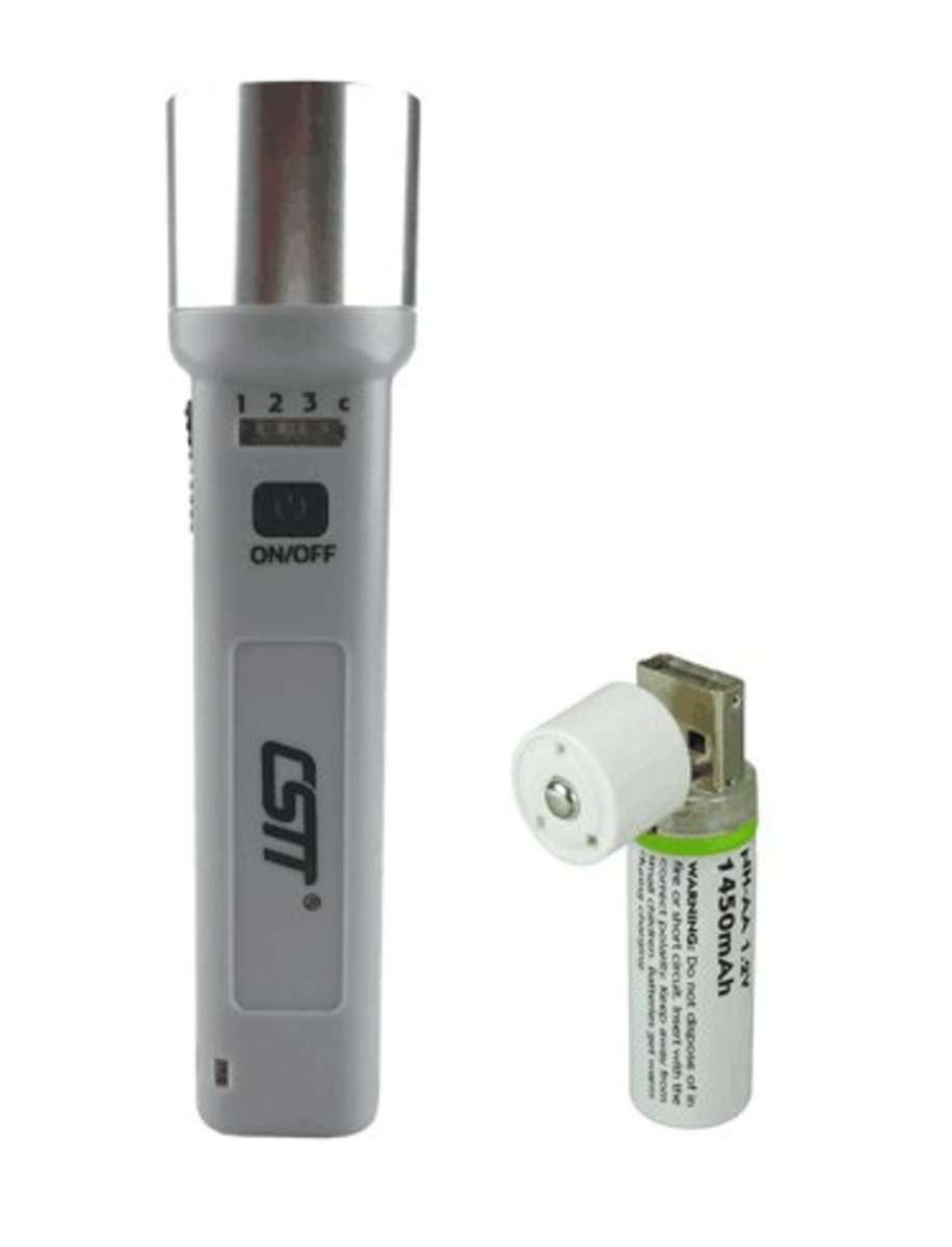 Gift Set : Flashlight PowerBank (GREY)&USB AA recharge battery(1200mAh)x1pc