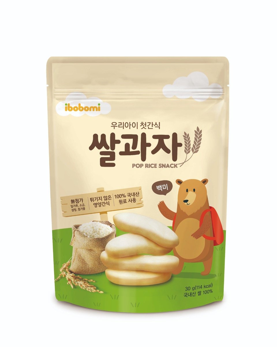韓國直送-IBOBOMI有機嬰兒米餅原味30G(6個月以上BB適用)(賞味期限: 年/月/日 2024.08.28)