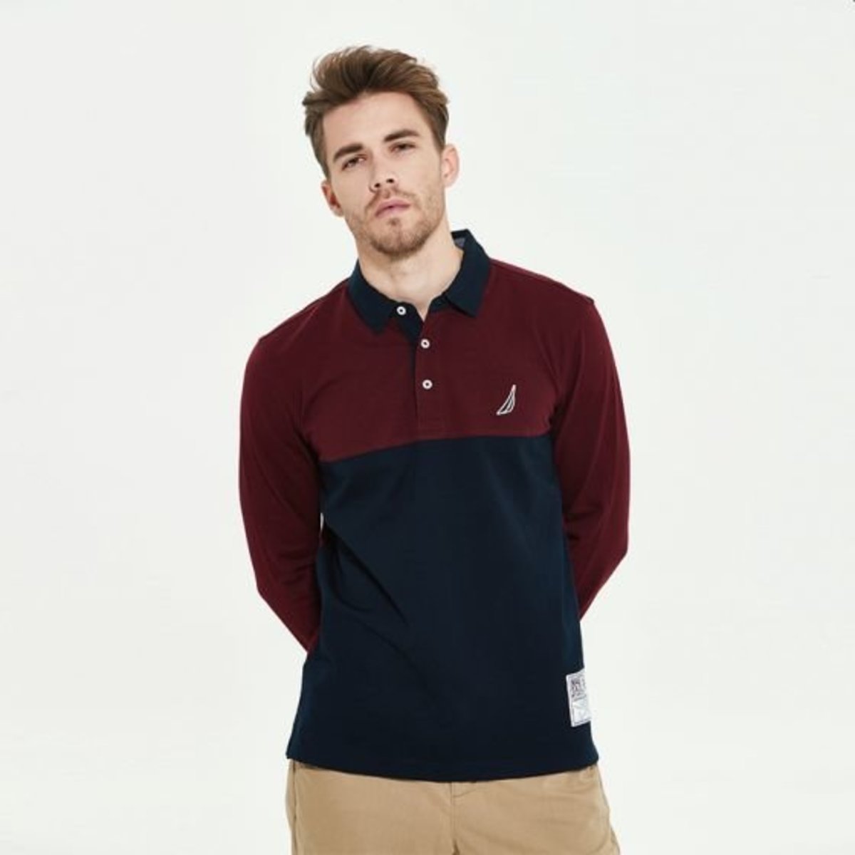 cotton long sleeve polo shirts mens