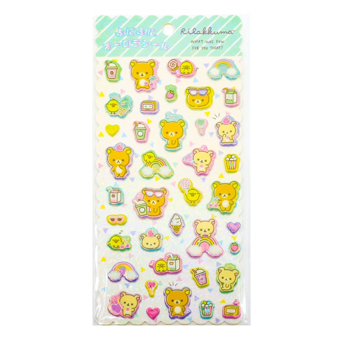 SAN-X FUNIFUNI AURORA X RILAKKUMA STICKERS(GREEN)（Japan Direct）（Parallel Import）