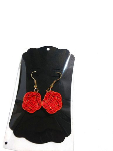 Fuwari 日本水引繩結耳環 紅色 顏色 紅色 477 Hktvmall 香港最大網購平台