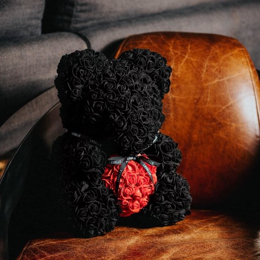 Leselle 1 件 巨型玫瑰花熊 黑及紅 顏色 黑紅色 Hktvmall 香港最大網購平台