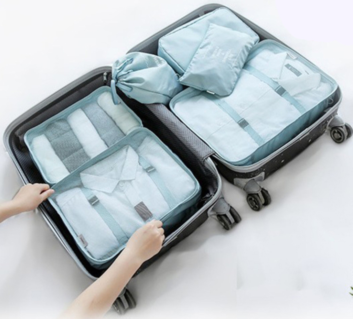 6pcs Travel Organizer Set Luggage Organizers (Blue)