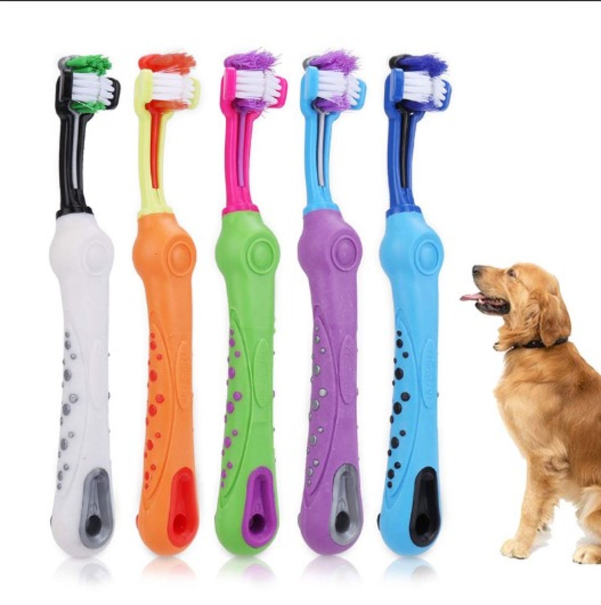 Pet Dog Three-head Multi-angle Cleaning Toothbrush