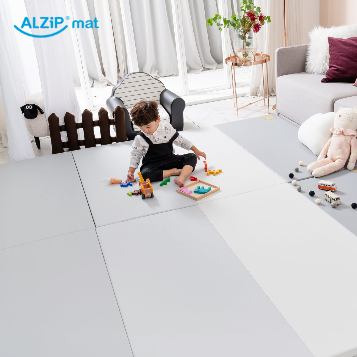 ECO Silion Baby Playmat『Urban』GRAYMILK (5 Sizes)