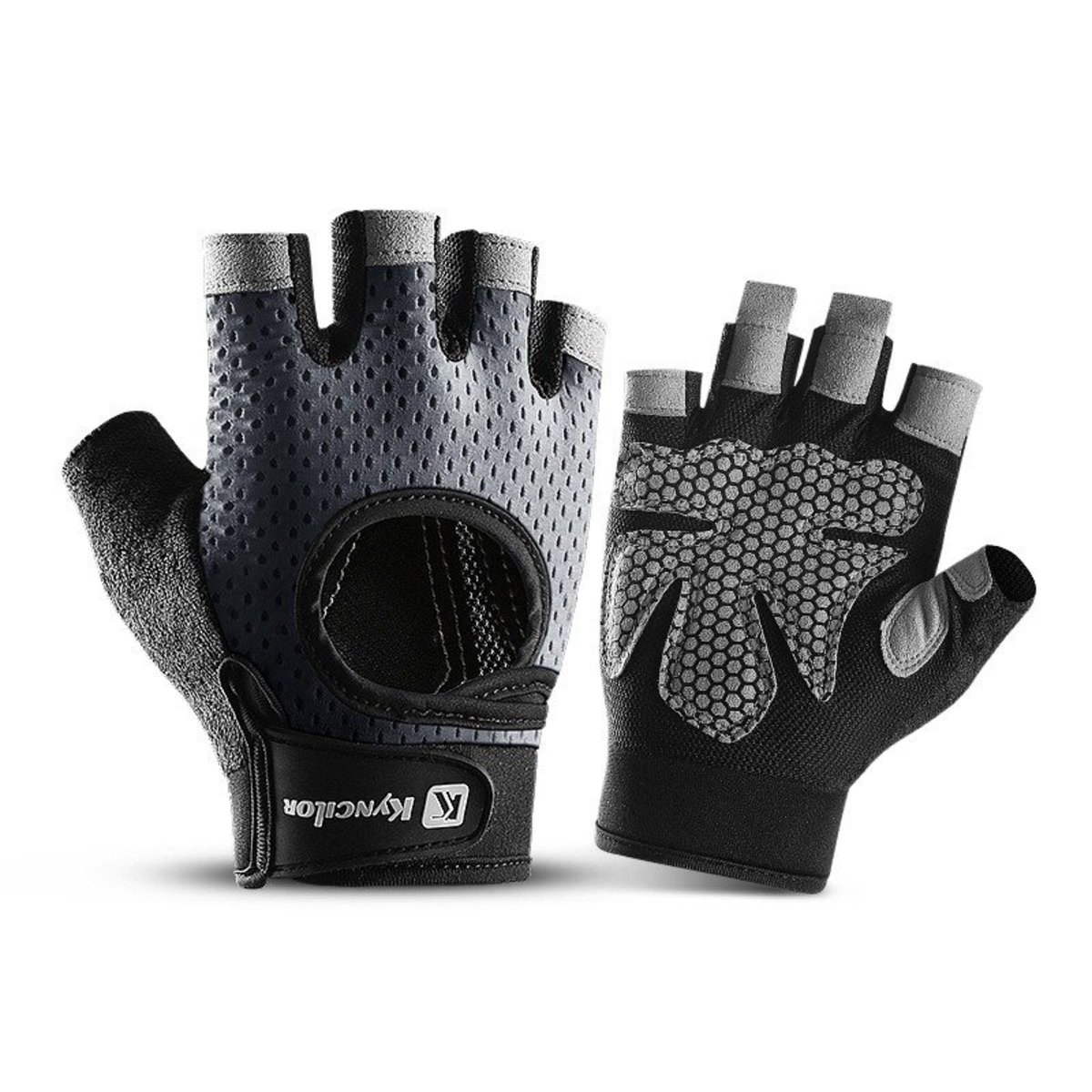 Breathable Multi Function Gym Bike Weight Gloves Size L Grey For Cycling, Gym, In-line skating