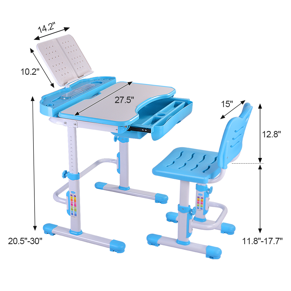 Nidouillet Children S Desk And Chair Set Height Adjustable Child