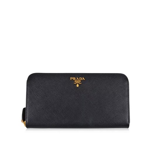 prada black leather wallet