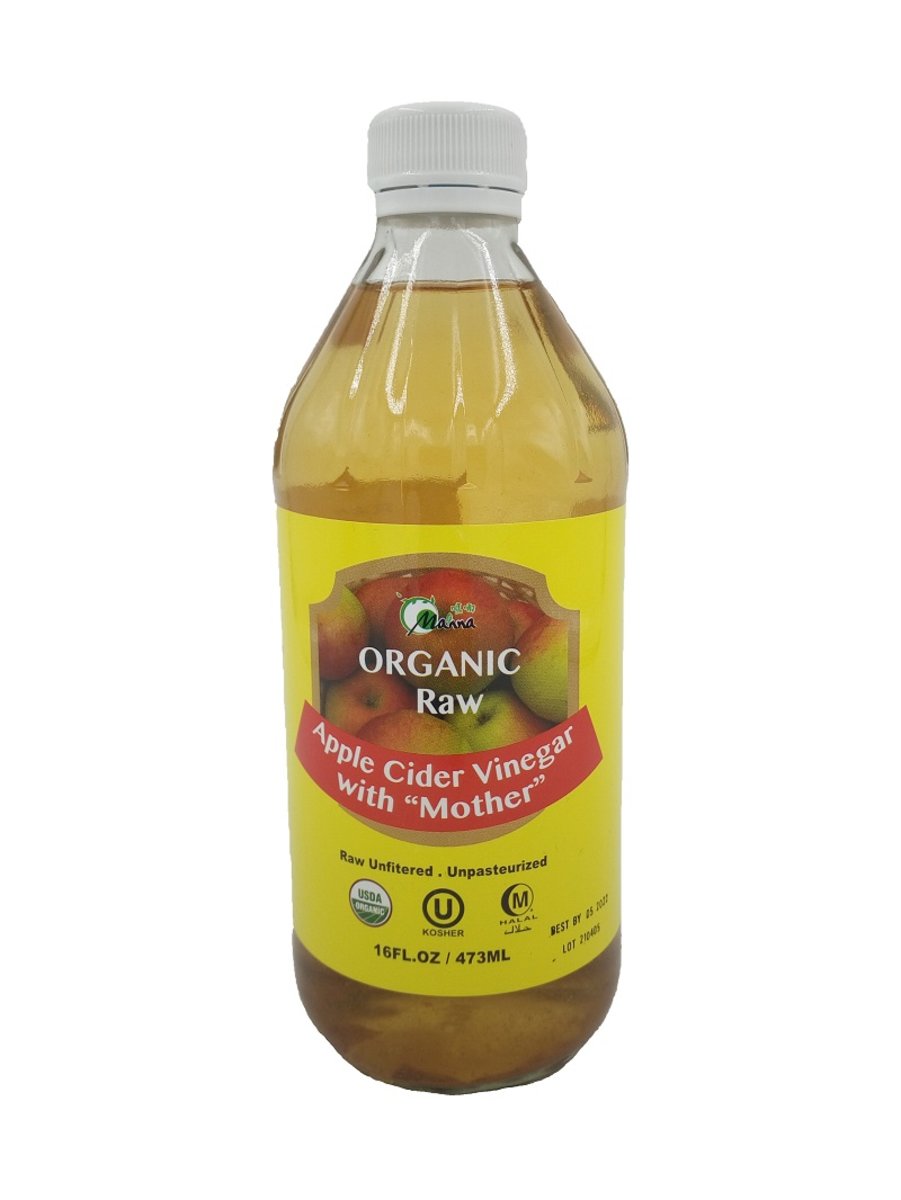 Manna -  Raw Org. ACV with mother 16oz  [Clearance No refund return replacement] [BBD: 31/08/2022]