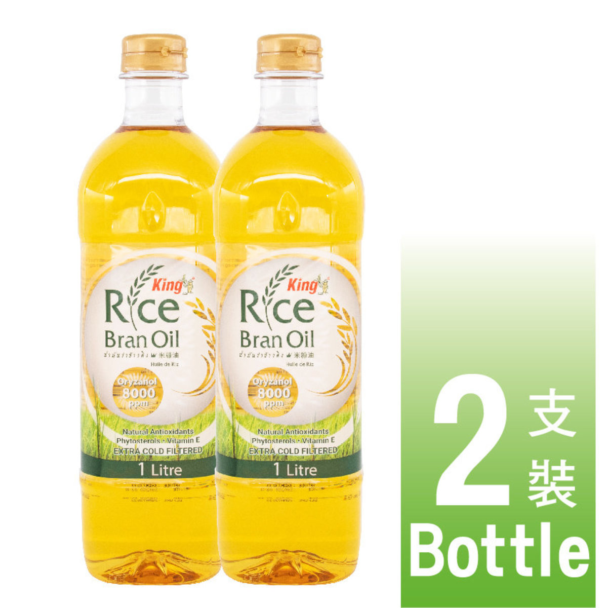 泰國100%純正米糠油 1公升 x 2 樽