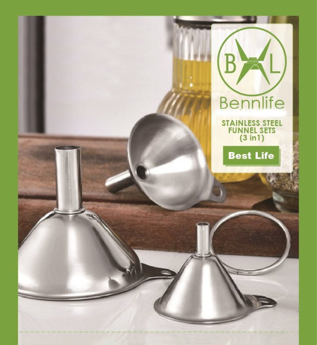Bennlife Stainless Steel Funnel Sets (3 in1)