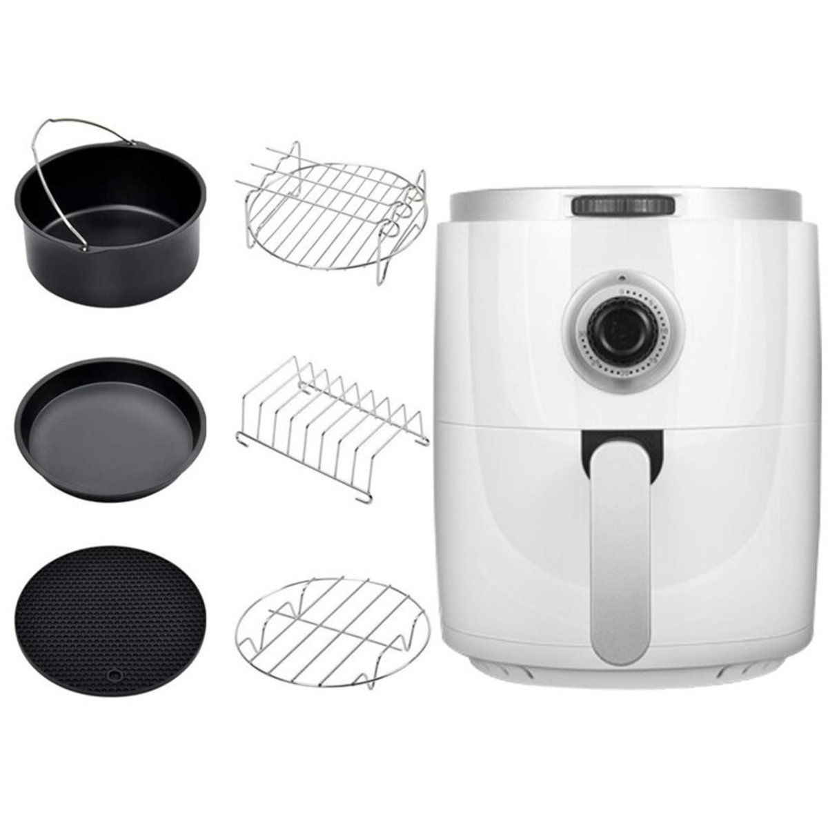 HT-AF1200 Air Fryer 3L(White)with (Six Air Fryer Accessories)