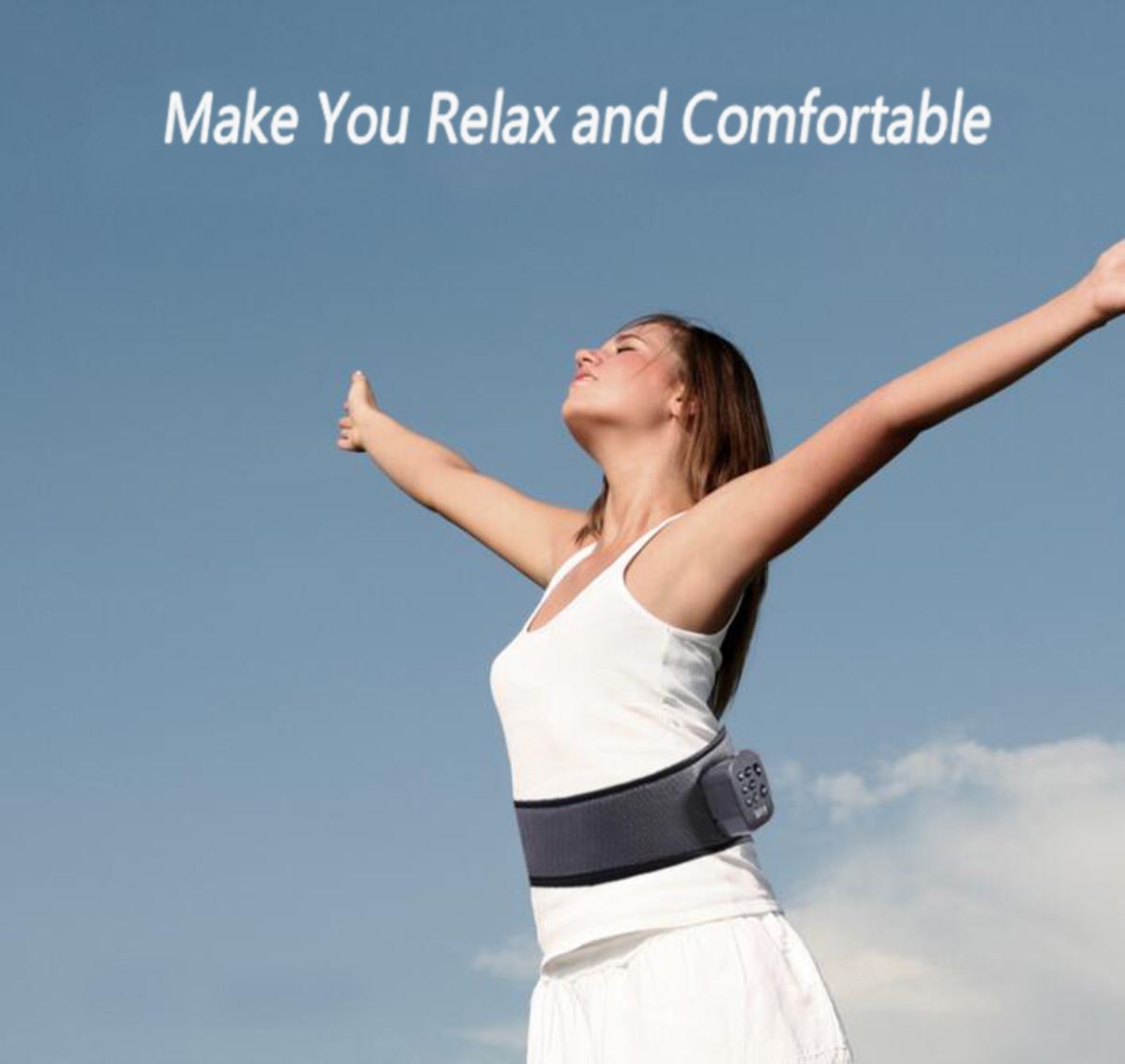 Micro Sun -- 便攜式無線振動和加熱電動腰部按摩器腰帶（最新設計）