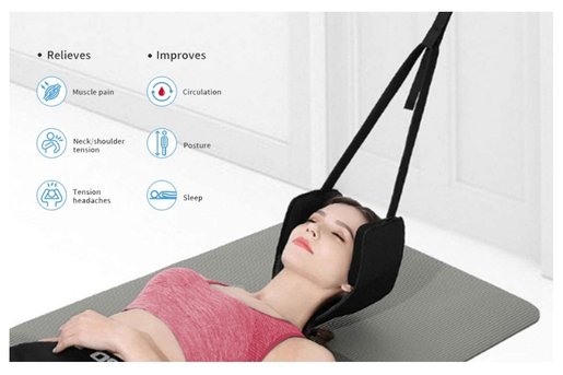 The Original Neck Hammock - Cervical Traction Device for Pain Relief -  Portable Neck Stretcher and Decompression Device for Tension Relief