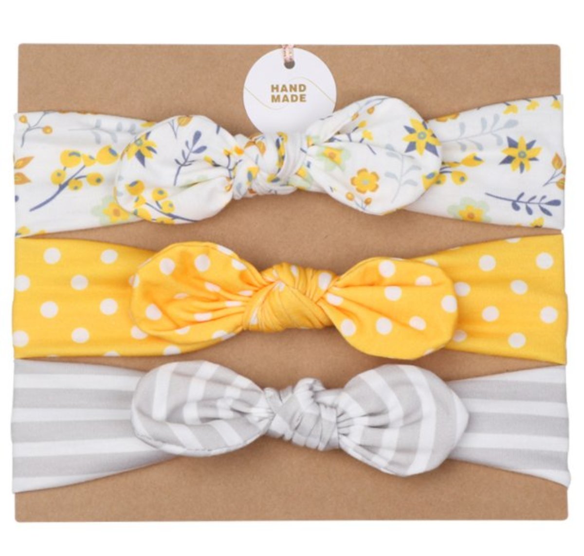嬰兒頭帶, 蝴蝶結嬰兒髮箍, 新生兒髮箍, 可愛髮飾,適合嬰兒 (一套三條)