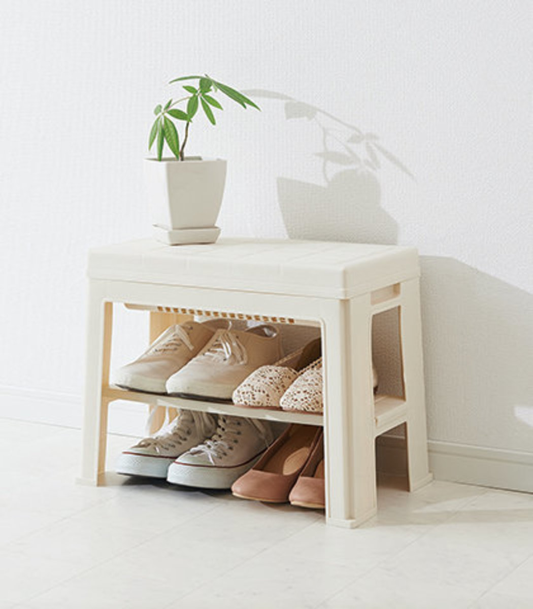 Yoshikawakuni Plastics 日本製 玄關櫈 鞋架 (附收納格) HKTVmall 香港最大網購平台