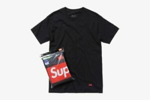 supreme hanes black tee