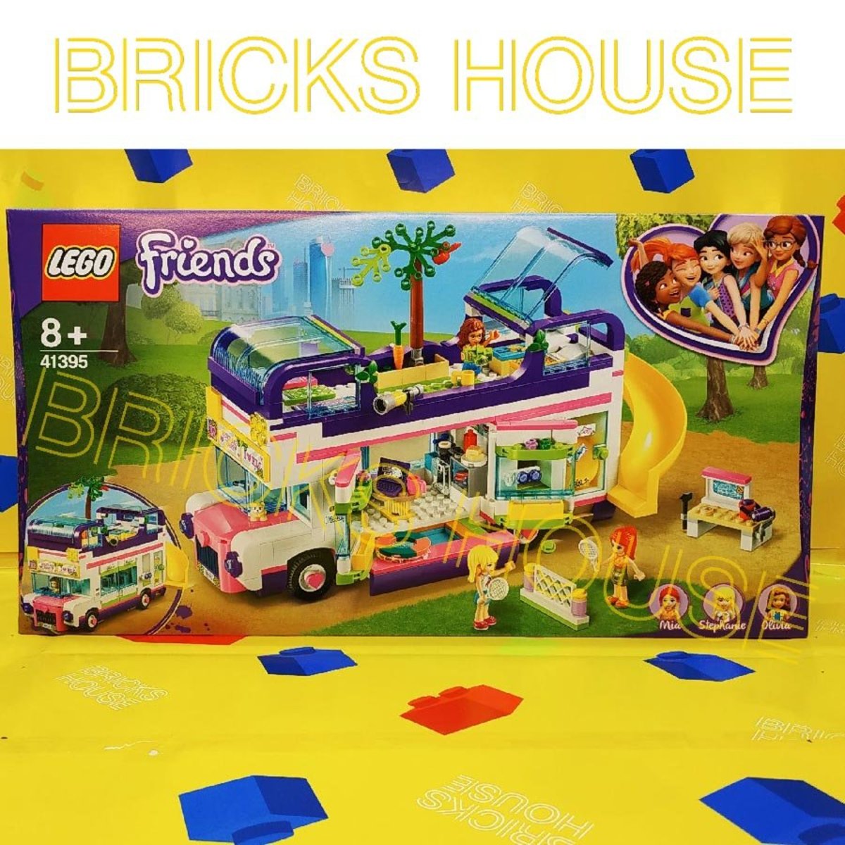 yellow lego bus