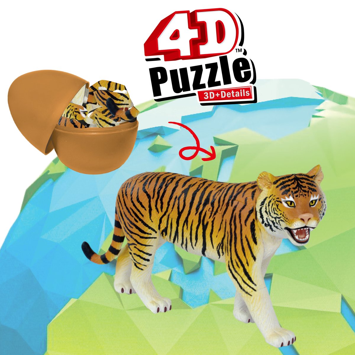 4D Master | STEM 4D Animal Puzzle Egg – Tiger(26467) | HKTVmall The