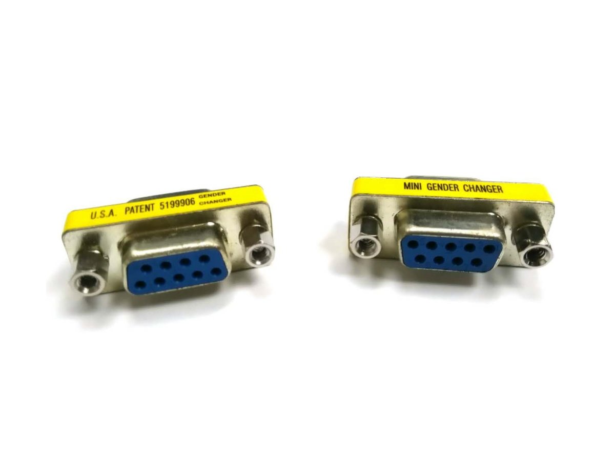 One Pair of VGA DB9 9 Pins Female to Female Connector