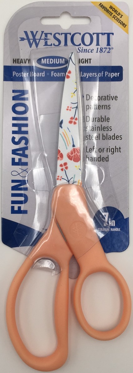 USA Brand - 7" Floral Fun & Fashion Scissors in Orange color